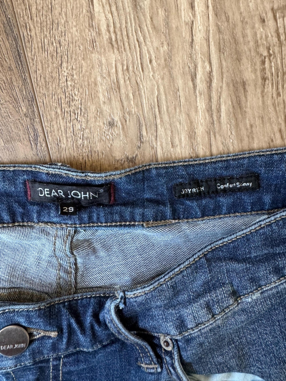 Dear John Slim Straight Blue Distressed Jeans - Picture 2 of 4